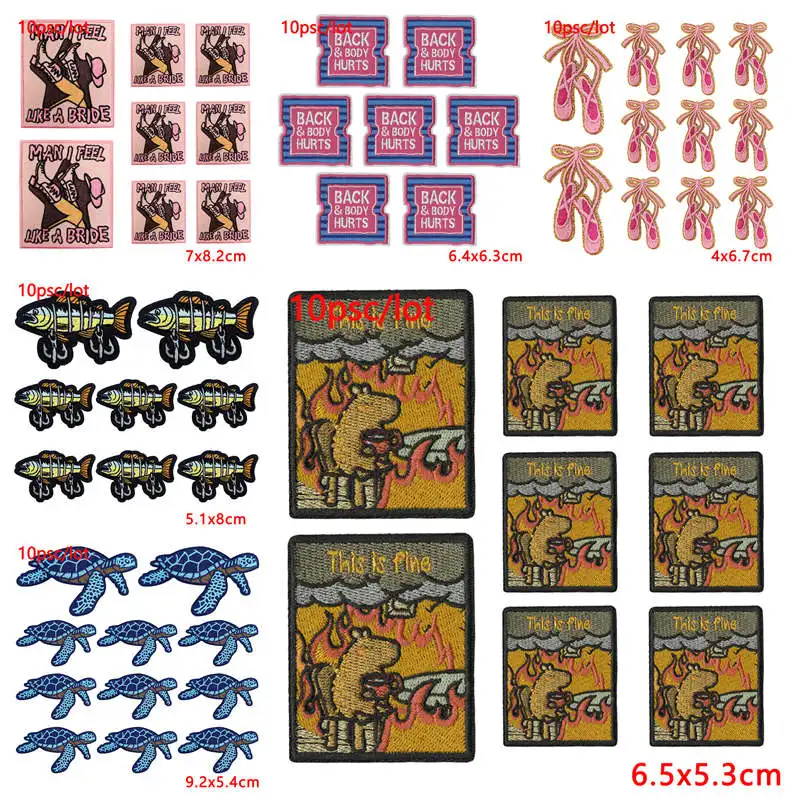 10 unids/lote de parches bordados de animales de Hip-Hop para ropa, parches mágicos con llama para planchar en ropa, parche Punk para pegatinas de ropa - imagen 2