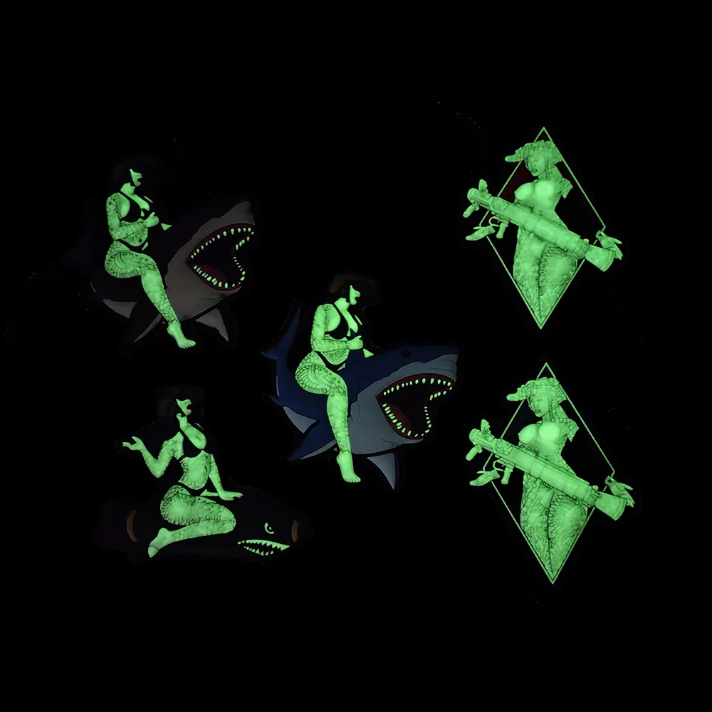 Parches de insignia de moral de PVC suave de pulpo táctico, tiburón de Vida Marina, emblema de dibujos animados, brazalete, gancho y bucle, mochila, pegatinas de sombrero - imagen 2