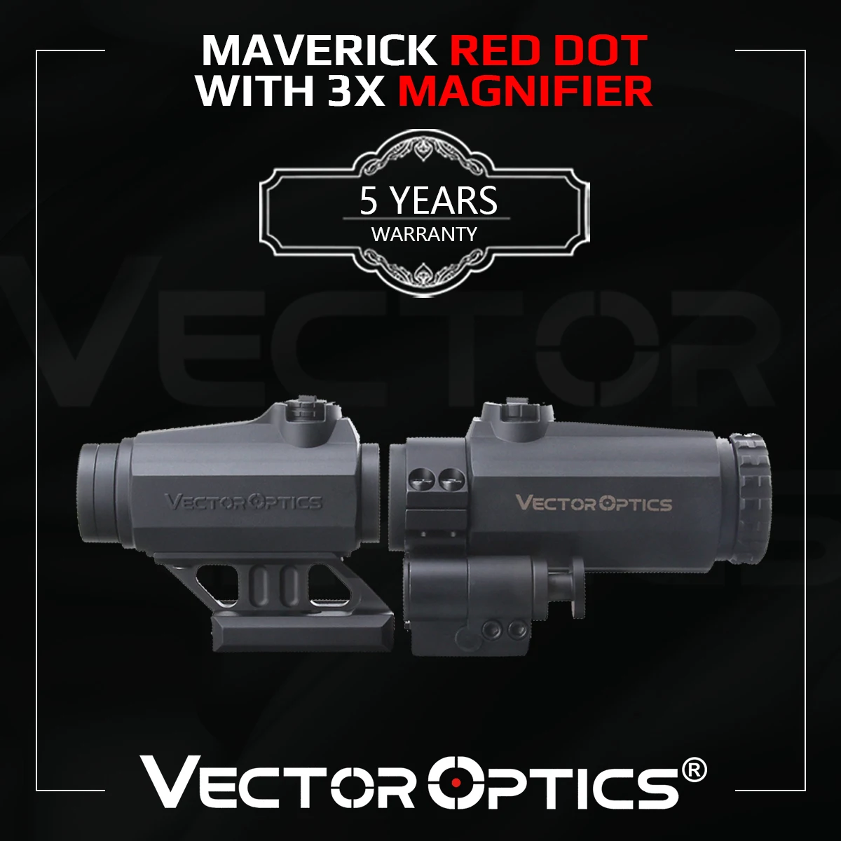 Vector Optics Maverick Series Mira de Punto Rojo y Mira Magnificadora de Rifle 3x22 Combo Con Montura QD Para Caza Competición AR 15 - imagen 2