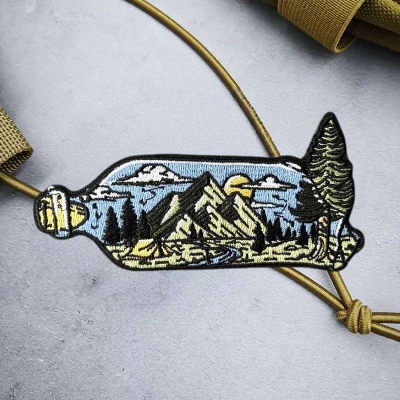 Parche bordado de bosque de montaña, chaleco táctico, insignia de moral con gancho y bucle, pegatinas decorativas para mochila, parches para brazalete para ropa - imagen 5