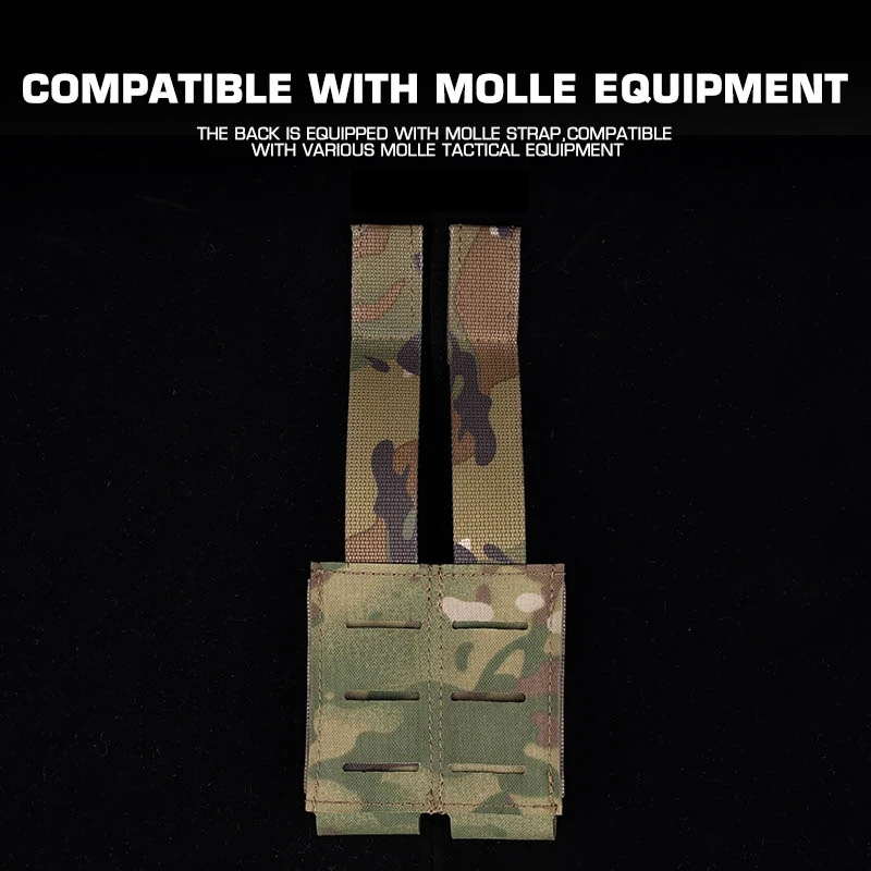 Bolsas para revistas de doble pistola de tipo abierto, funda elástica para Rifle Mag, soporte táctico para revistas de 9mm - imagen 4