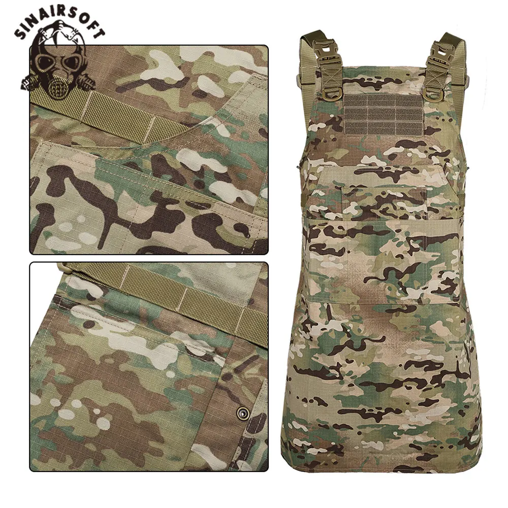 Delantal táctico unisex con múltiples bolsillos de alta resistencia con hebilla de liberación rápida, delantal de utilidad, 12 colores para asar, cocinar barbacoa - imagen 3