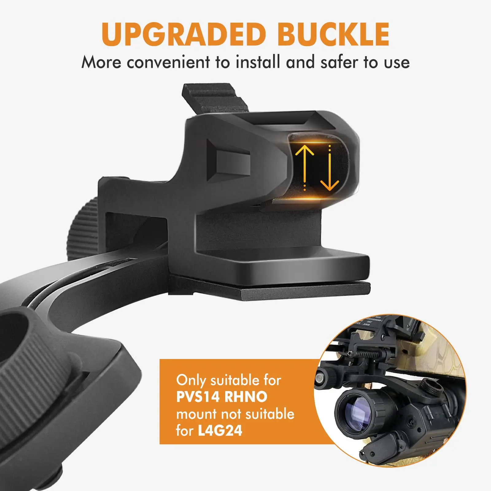 Soporte de visión nocturna BOOIU J Arm Adapt PVS-14 NVG Mount accesorios tácticos para casco rápido - imagen 3