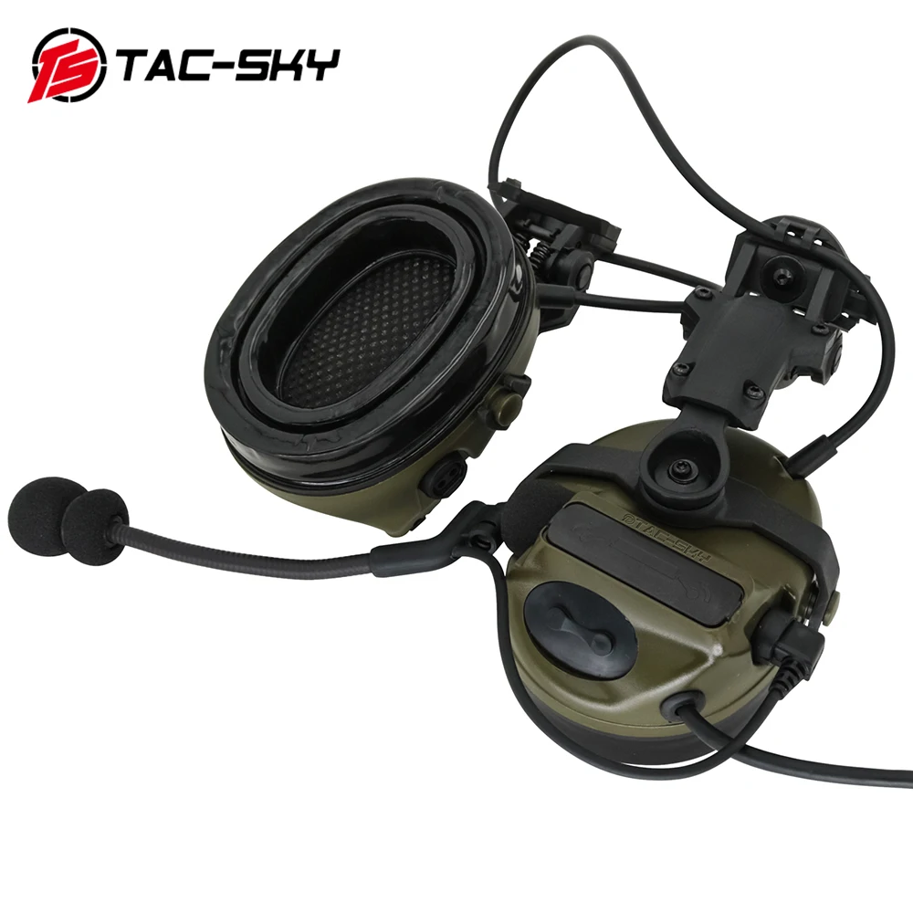 TAC-SKY Comta III-auriculares deportivos tácticos Airsoft, soporte para casco, orejeras de silicona, reducción de ruido, auriculares de tiro - imagen 5