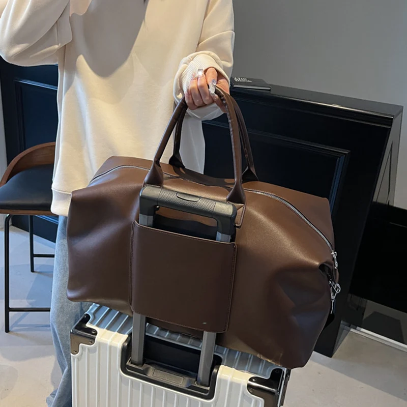 Bolsa deportiva con cremallera para gimnasio, Fitness, Yoga, bolsas de lona, bolso de viaje corto de PU húmedo seco, para acampar al aire libre, senderismo, mochila escolar de mano para fin de semana - imagen 5