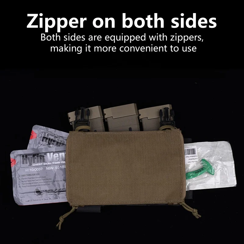 Bolsa integrada de expansión para colgar en el pecho, accesorios de aparejo para el pecho, chaleco para equipo al aire libre, bolsillo de almacenamiento oculto, Camping Airsoft 9,4*5,9 - imagen 5