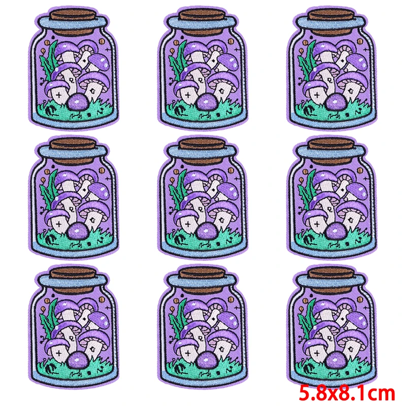 Parche de dibujos animados para planchar, parches bordados para ropa, parches termoadhesivos para ropa, insignia de Animal, Gato/Flor, 10 unids/lote - imagen 2