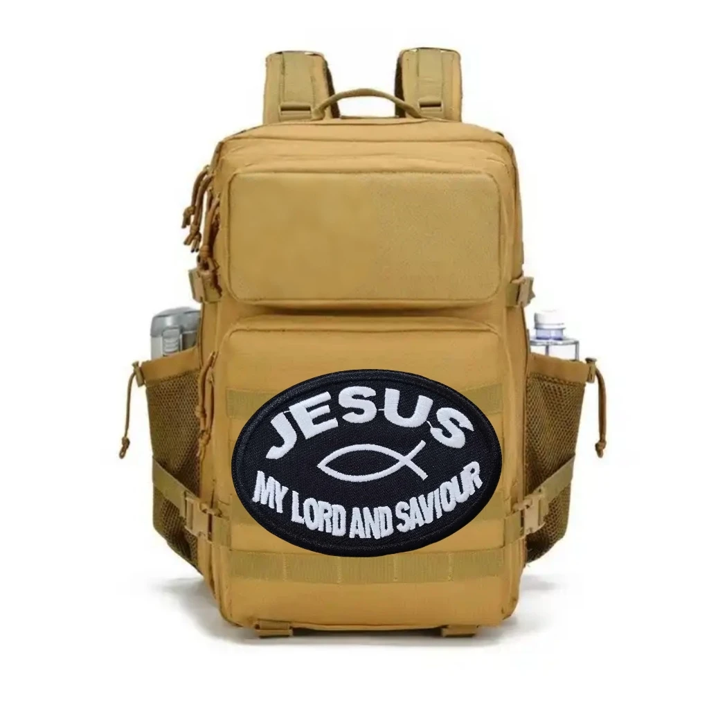 Parche bordado Jesús con gancho y bucle para chaleco táctico