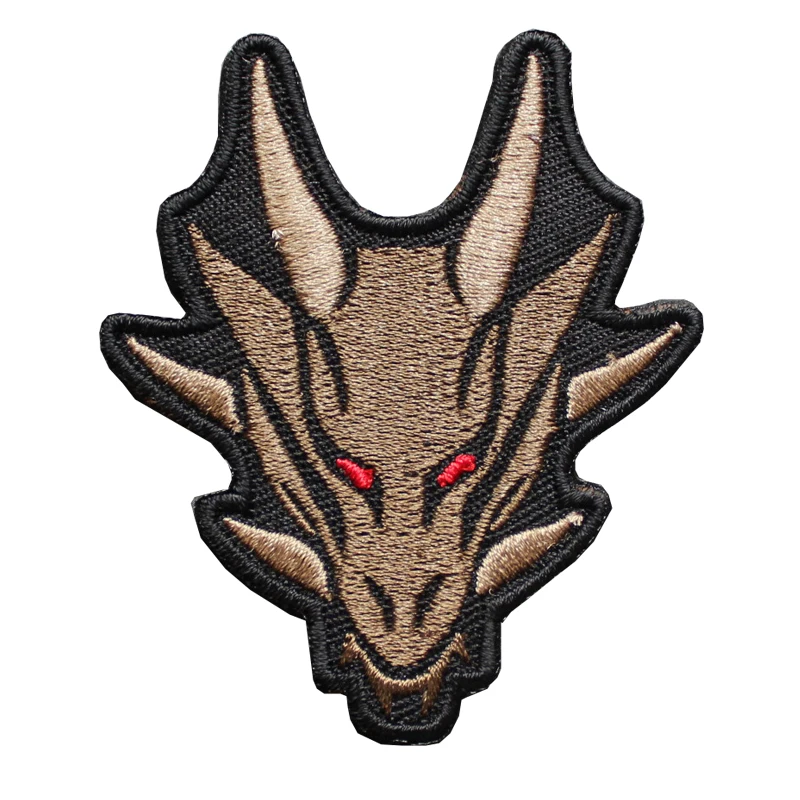 Accesorios para bolsa al aire libre, insignia de cabeza de dragón, chaqueta de moral bordada, mochila, parches de gancho y bucle para ropa - imagen 5