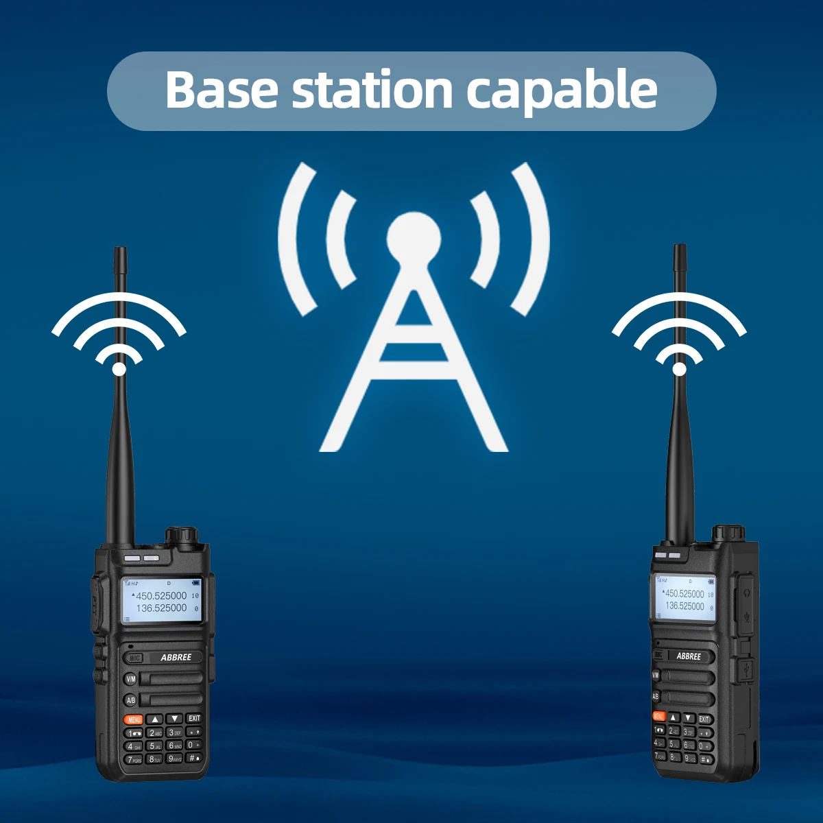 ABBREE AR-F5 copia inalámbrica frecuencia NOAA Walkie Talkie banda completa cargador USB de largo alcance alta potencia de mano para viajes - imagen 2