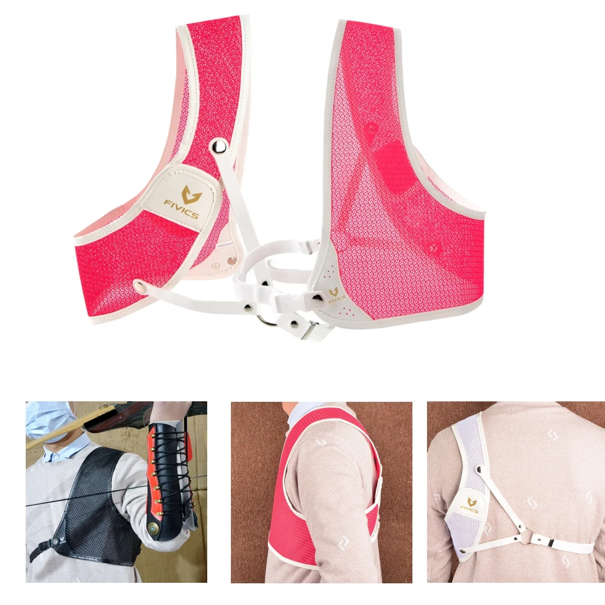 Protector de pecho para caza y tiro con arco, tela duradera ajustable para mano derecha, protección de arco recurvo tradicional, 1 ud.