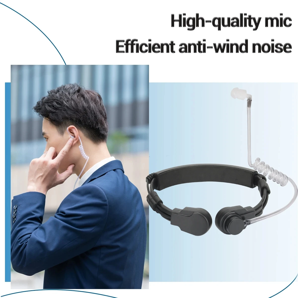 Baofeng auricular PTT micrófono de garganta ajustable walkie-talkie - imagen 5