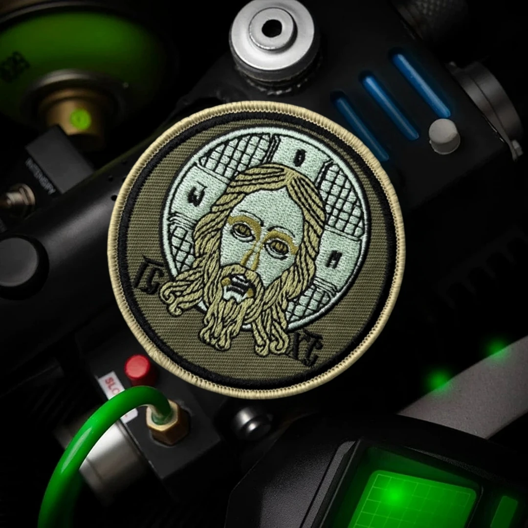 Parche de Chevron, insignia de moral táctica, pegatina para mochila del ejército militar, parches de gancho bordados de la cruz de Jesús para ropa