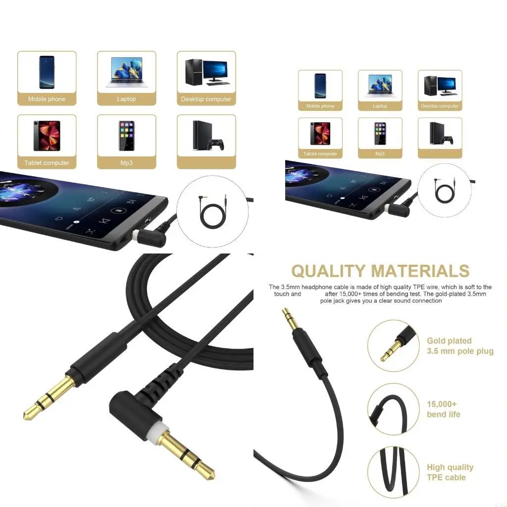 Cable Auxs Audios 3.5 mm para 100ABN H800 H9oon 1A 1R 1ABT 1000X XM2 Auriculares K1KF