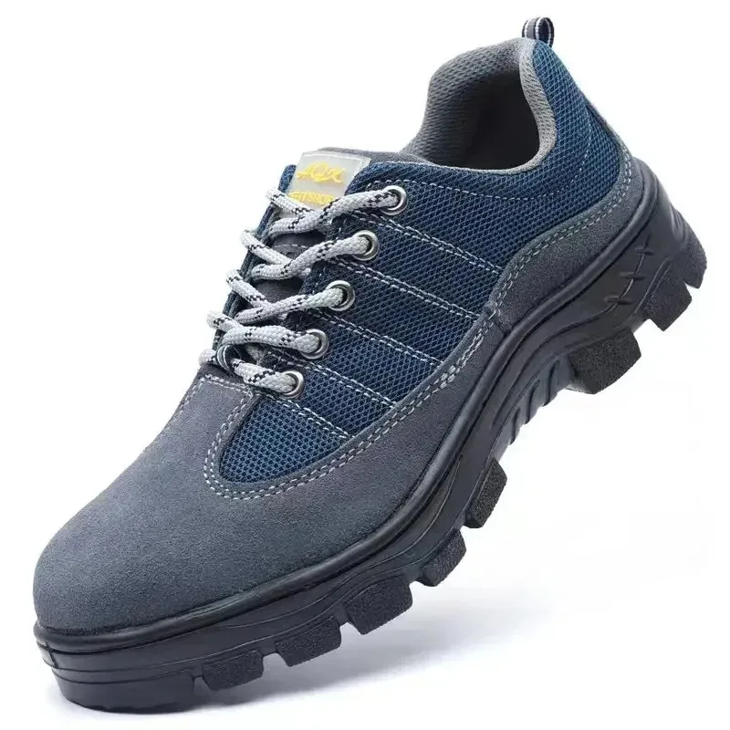 Botas de seguridad para el trabajo para hombre, zapatos de seguridad de tacón bajo antipinchazos con punta de acero, botines resistentes al desgaste para el trabajo - imagen 2