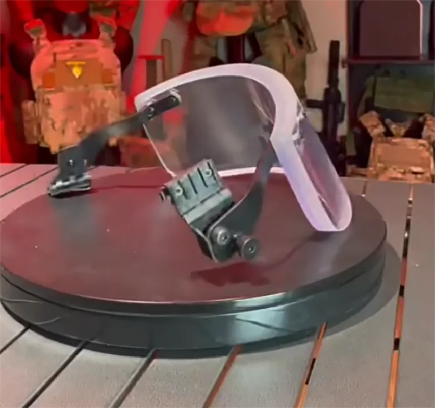 Protector facial táctico balístico de nivel IIIA, visera de casco resistente a impactos para sistema de riel de casco MICH/FAST