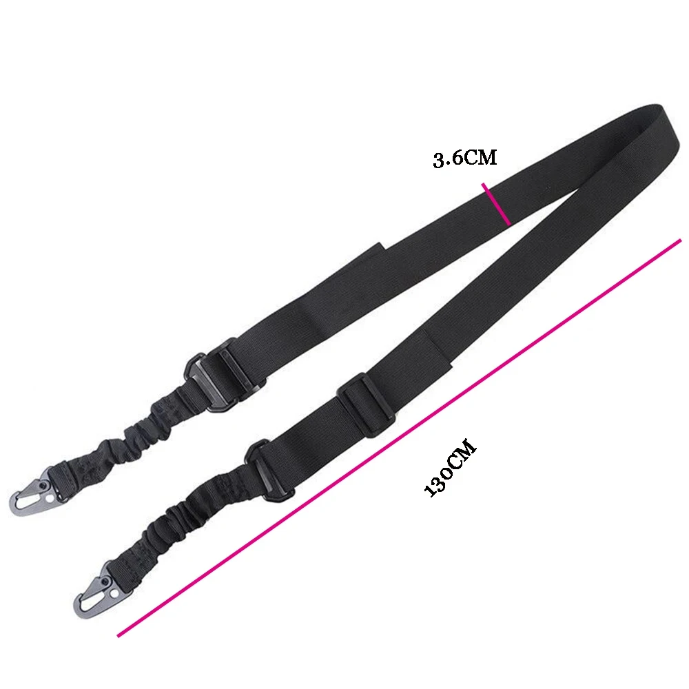 Cinturón táctico para pistola de tiro, accesorios de caza, equipo de un solo doble punto, correa para el hombro, cinturón de cuerda para Rifle con hebilla de Metal - imagen 4