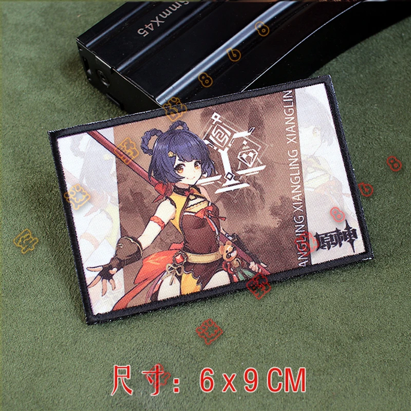 Genshin Impact Patch periferals, Ganyu Hutao Yunjin Yelan Keqing Qiqi brazalete bidimensional, insignias de impresión de personajes de Anime - imagen 3