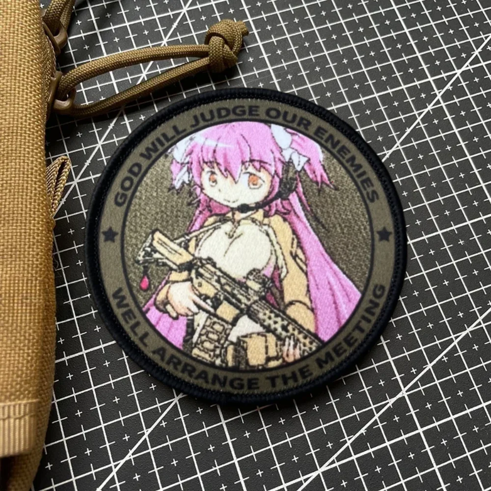 Parche táctico de God Will Judge Enemies, emblema de gancho y bucle impreso para chica, insignia de moral militar, brazalete, pegatinas para mochila - imagen 3