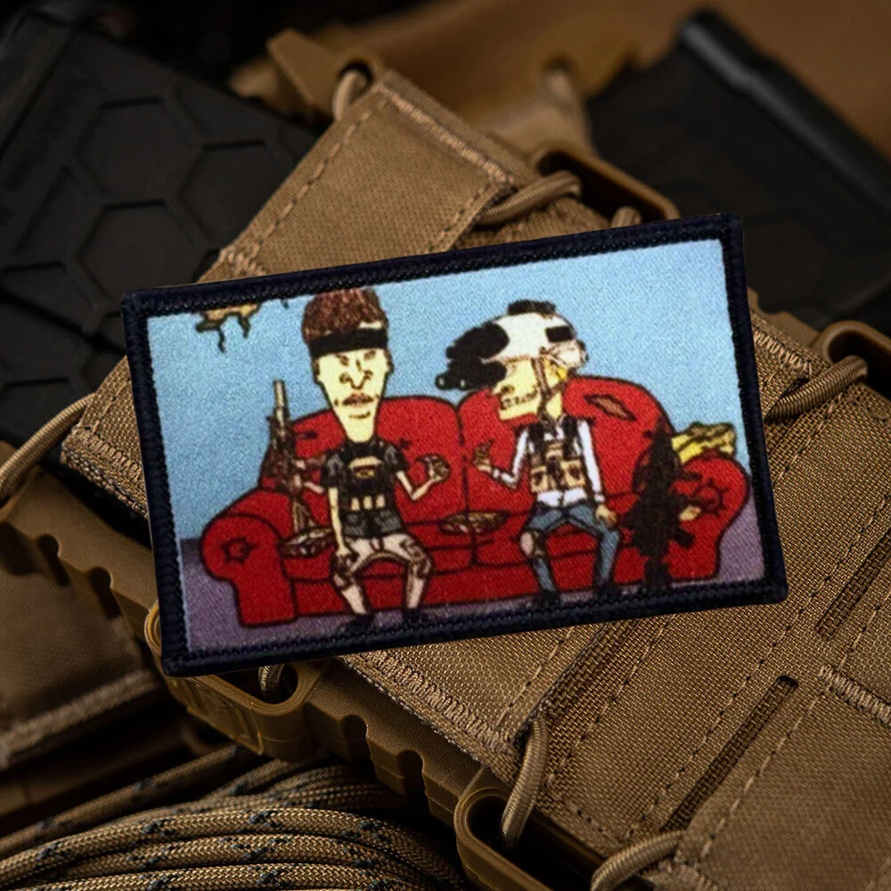 Parche de insignia de moral de soldados de Anime militar, parches de gancho y bucle impresos divertidos, brazalete, mochila táctica, pegatinas para ropa - imagen 2