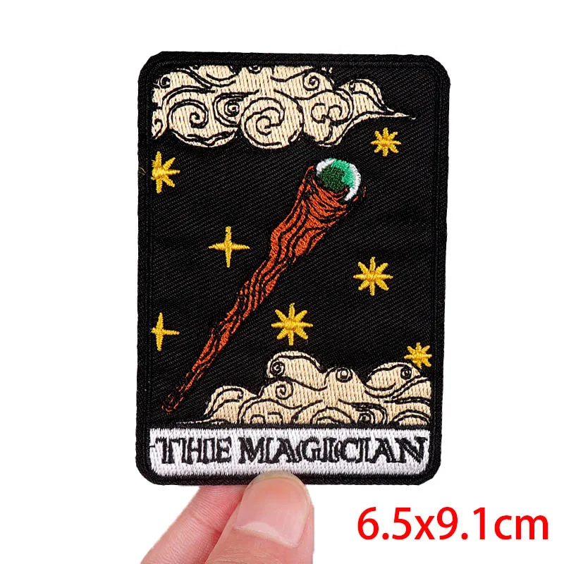Parche bordado de Tarot, parches para planchar, parche Punk DIY, parches de apliques para coser animales/calavera para ropa, pegatinas bordadas para planchar - imagen 4