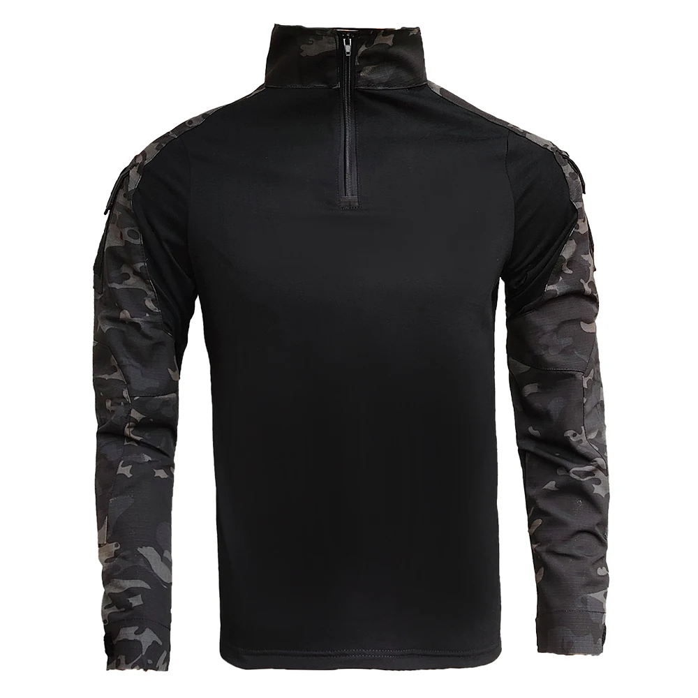 Camisa de combate táctico para hombre, camisa negra, ropa estadounidense, camisetas Tatico, CPU, camisa de camuflaje Multicam, ropa de caza y pesca para hombre - imagen 2