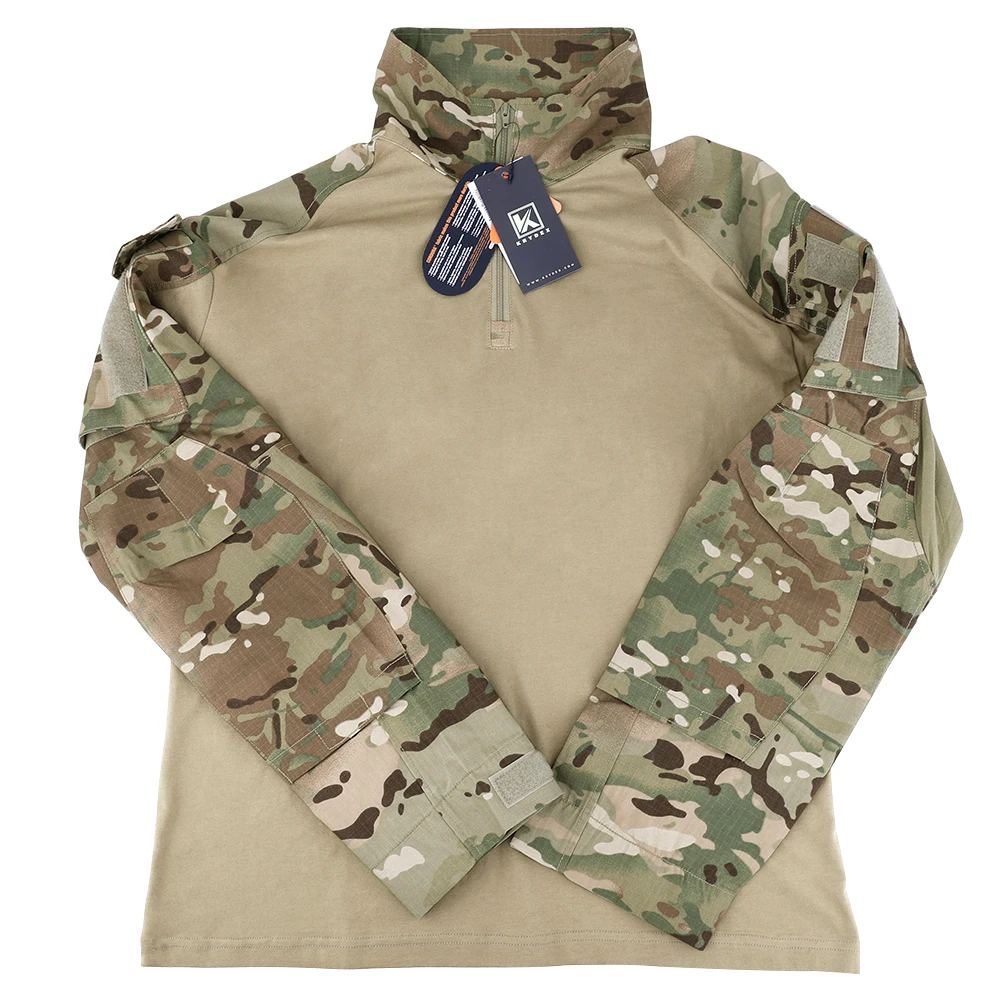 KRYDEX-camisa de combate con coderas para caza, Tops al aire libre, ropa táctica, MC Tiger, camisas a rayas - imagen 4
