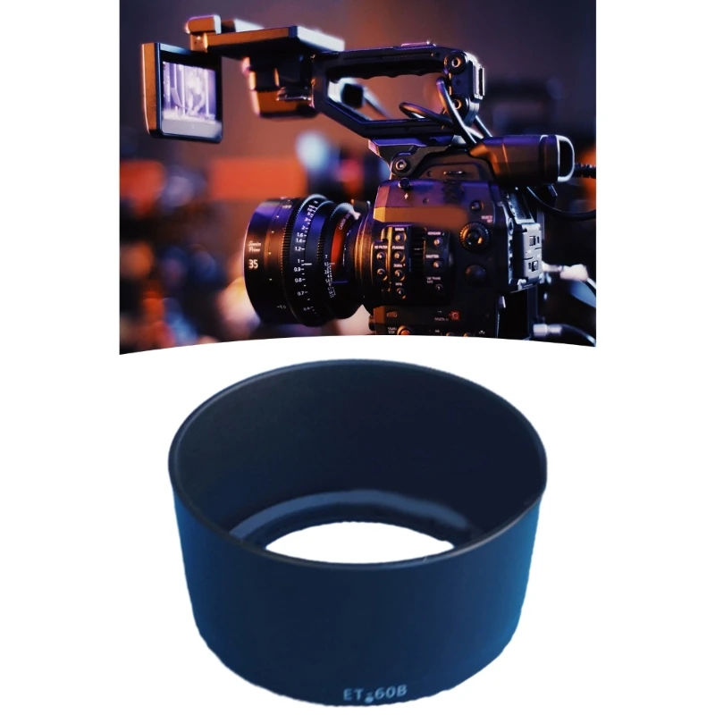 Una lente de cámara negra con un anillo azul