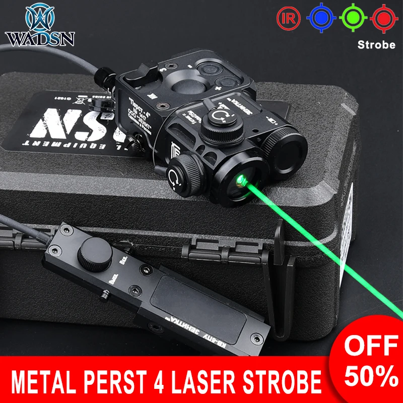 WADSN Perst-4 Green Dot Hunting Weapon Light CNC Metal Tactical Zenitc Perst 4 AR15 flashlight Red Blue Laser IR Pointer - imagen 3