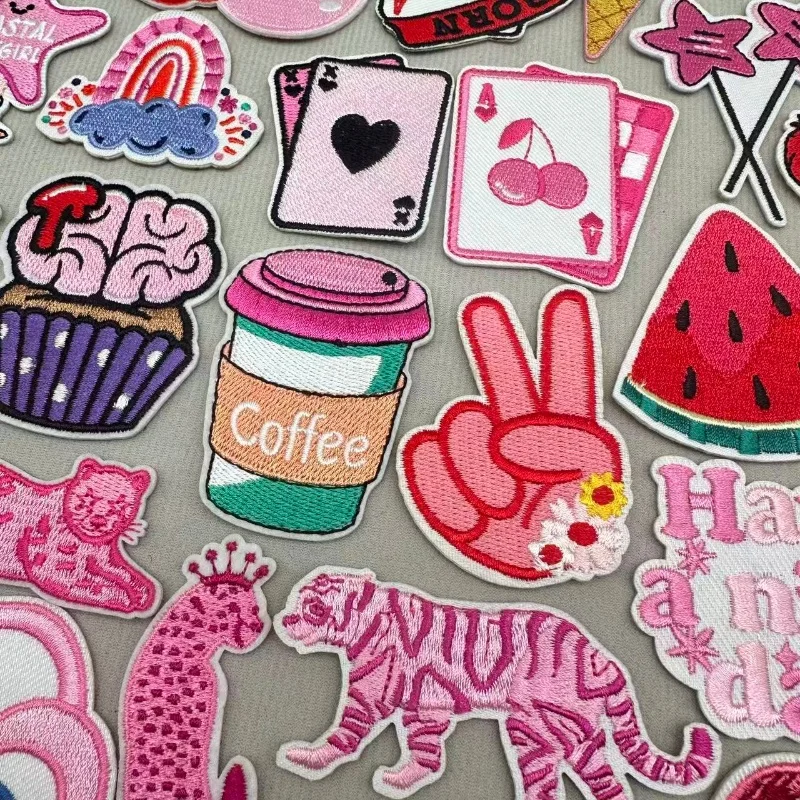 Parche bordado de dibujos animados, parches bordados de póker para ropa, chaquetas, pantalones vaqueros, apliques para coser, parches para planchar para ropa DIY