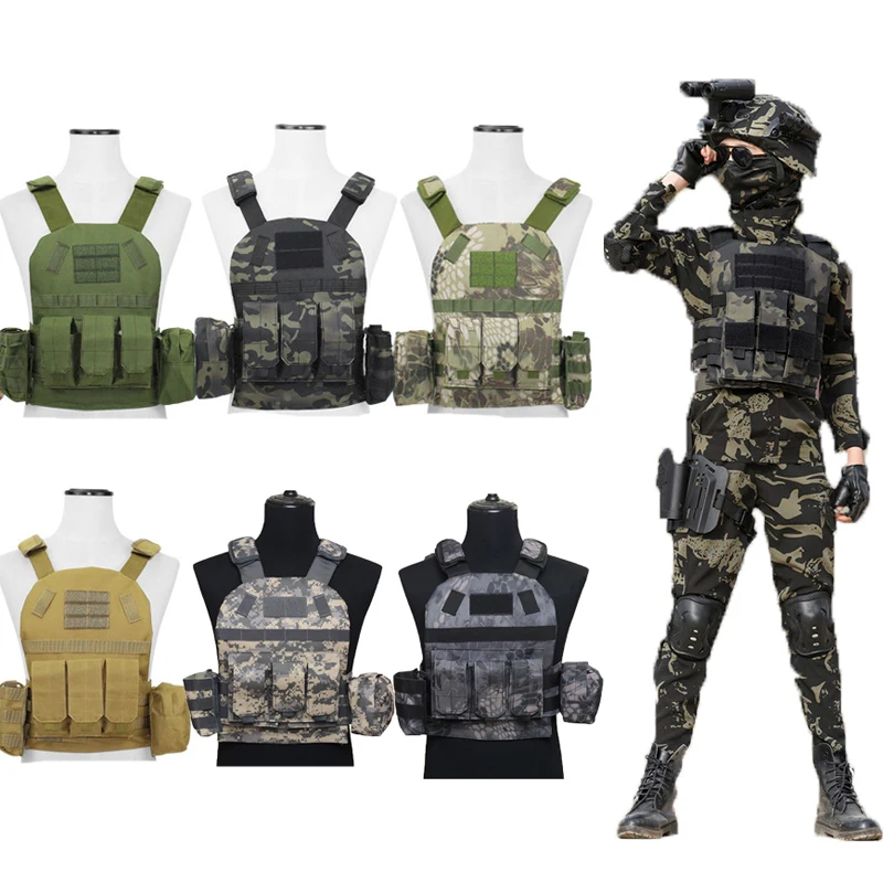 Chaleco de camuflaje de combate para niños, chalecos Airsoft para exteriores, chaleco táctico de Paintball, equipo CS, uniforme de francotirador para niños y niñas, 6094 - imagen 2
