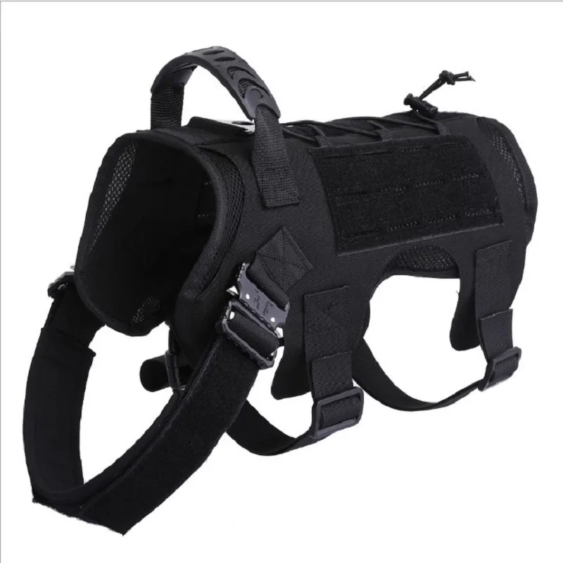 Chaleco táctico 1000D para perros, chaleco protector de hombro ajustable para caza al aire libre, equipo de combate de liberación rápida, entrenamiento para cachorros y mascotas - imagen 4