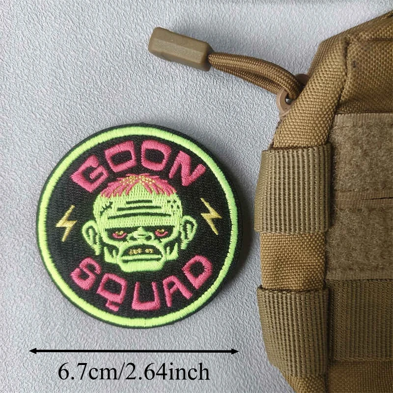 Parche de calavera Goon Squad, chaleco táctico bordado con gancho y bucle, insignia de moral, mochila, pegatina decorativa, parches para brazalete para ropa - imagen 2