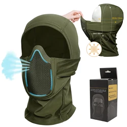 Máscara de pasamontañas táctica, máscara de cara completa Airsoft con protector bucal de malla, ligera y transpirable para Airsoft, caza, deporte al aire libre