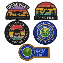 Accesorios para bolsa al aire libre, insignias originales de DRONE PILOT, insignias de hombro bordadas a rayas de arcoíris, parche de gancho para chaqueta DIY para piloto de Dron FAA