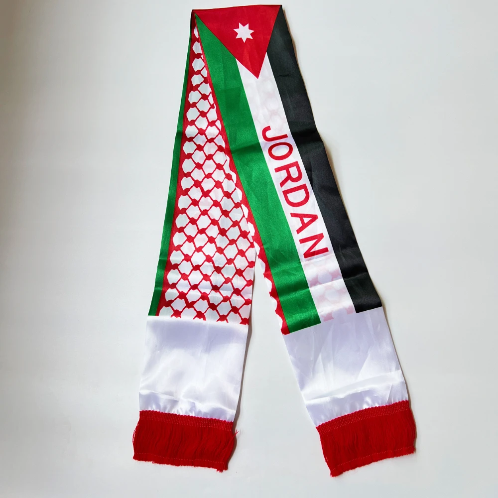 Bufanda bandera de Jordania impresión en satén, personalizable