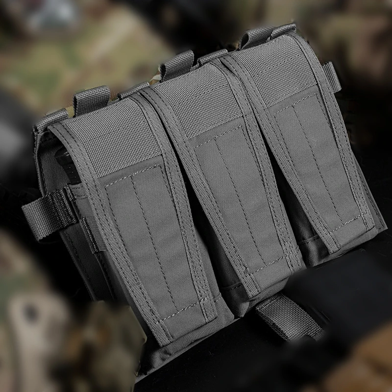 Panel de plataforma de pecho multimag: organizador MOLLE de tapa rápida para juegos de airsoft/survival y accesorios al aire libre (diseño de 3 ranuras) - imagen 3