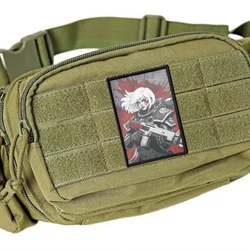 Parche táctico insignia moral con velcro, chica pelo blanco