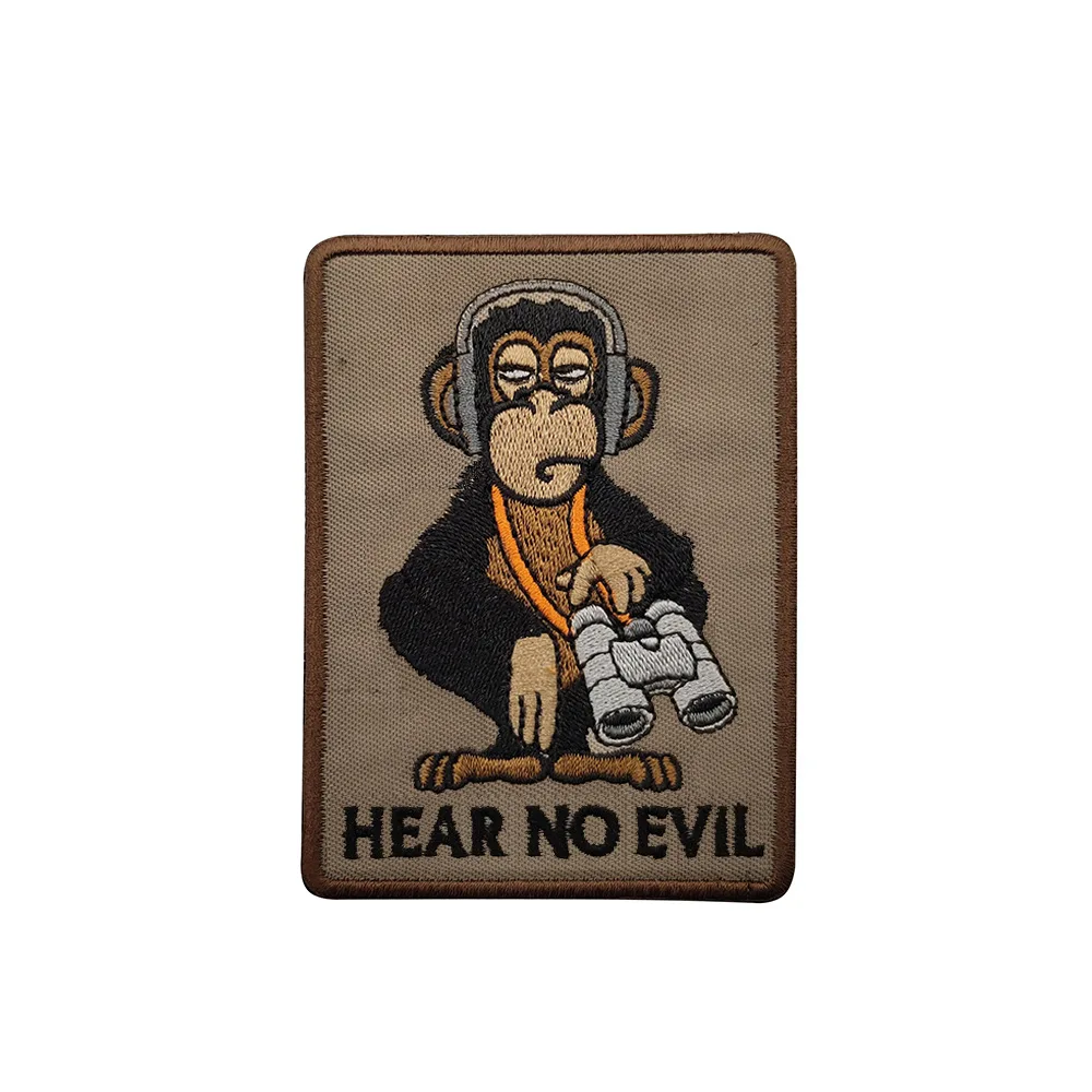 Insignia de moral de mono táctico, parches bordados de gancho y bucle, equipo para exteriores, brazalete, mochila, pegatinas de decoración - imagen 3