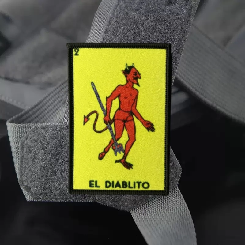 Parche táctico "EL DIABLITO" para ropa, insignias de moral del mapa de México, brazalete estampado, gancho, mochila militar, pegatina decorativa