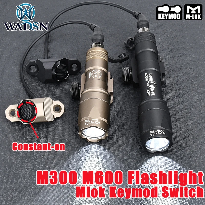 WADSN M300 M600 linterna Surefir luz exploradora táctica Mod botón M300A LED Airsoft Rifle caza interruptor remoto para Mlok Keymod - imagen 2
