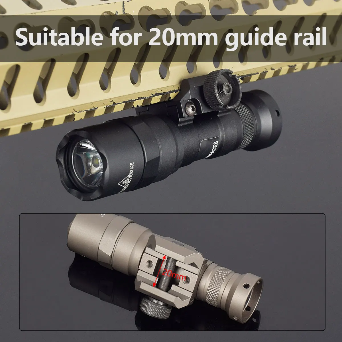 SureFire-linterna táctica para arma Airsoft, M300, M300B, M300C, Rifle AR15, botón de luz LED, interruptor remoto - imagen 2
