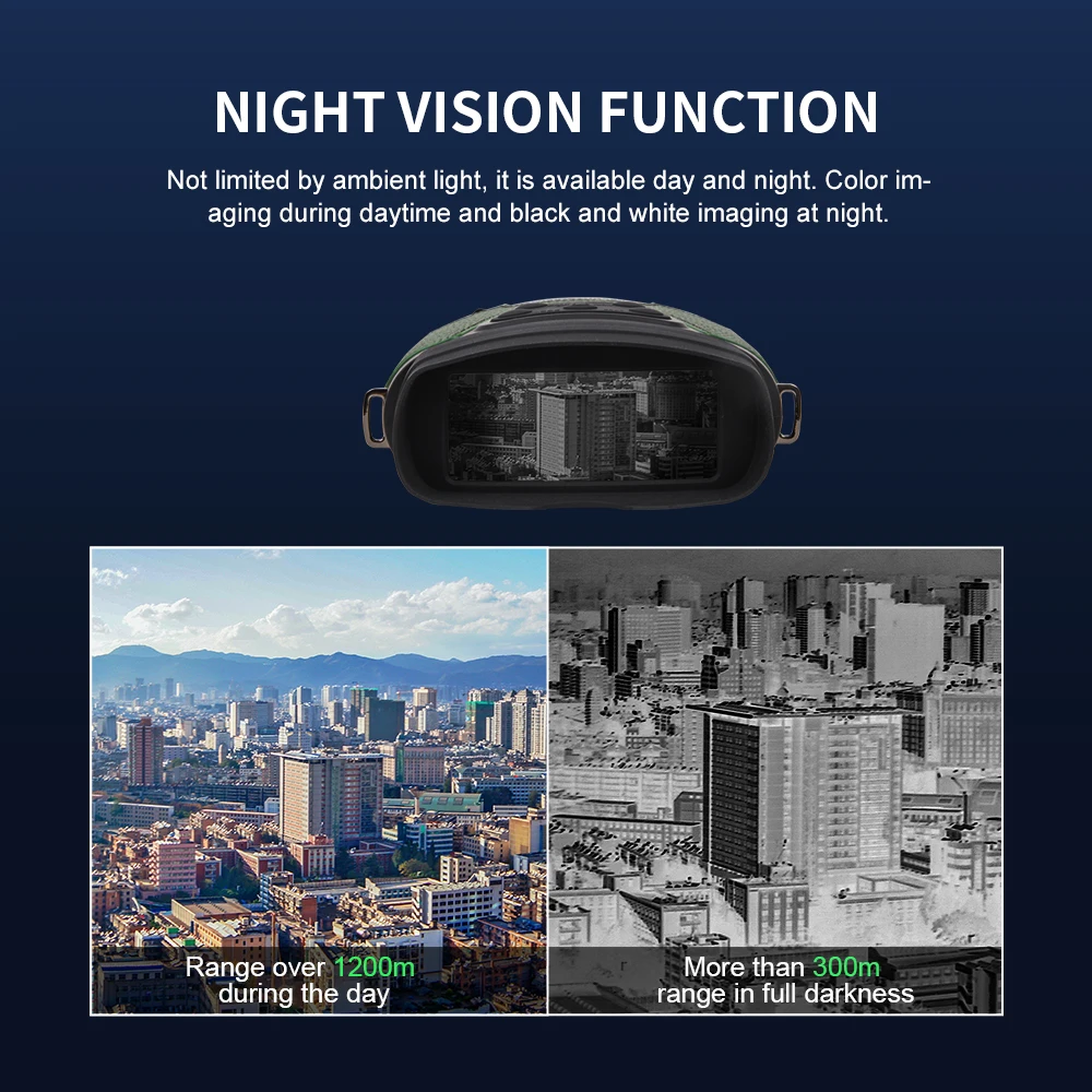 Wildgameplus WG600B gafas de visión nocturna infrarroja óptica 1080P HD binoculares de caza telescopio botón de silencio con grabación de Audio - imagen 3