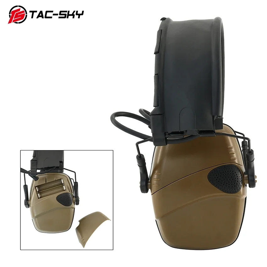 TAC-SKY Nuevos auriculares de caza Airsoft con nueva diadema desmontable, orejeras de protección auditiva, almohadillas de silicona, plegables - imagen 3