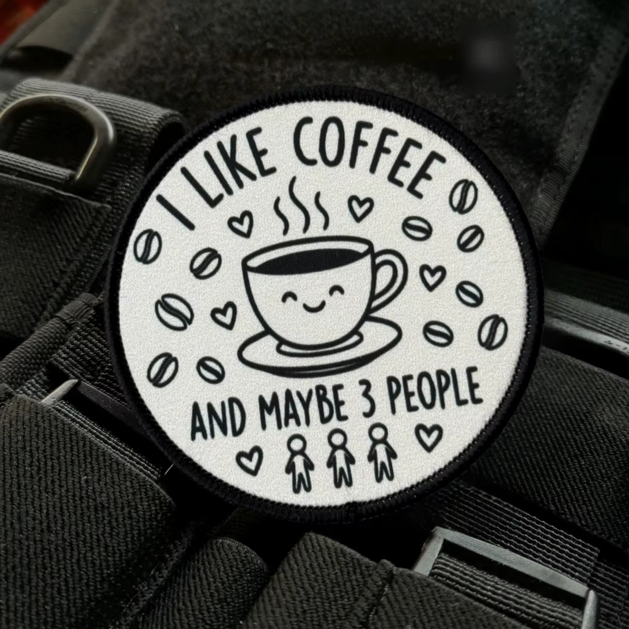 Parche táctico velcro con diseño I Like Coffee para mochila y ropa - imagen 4