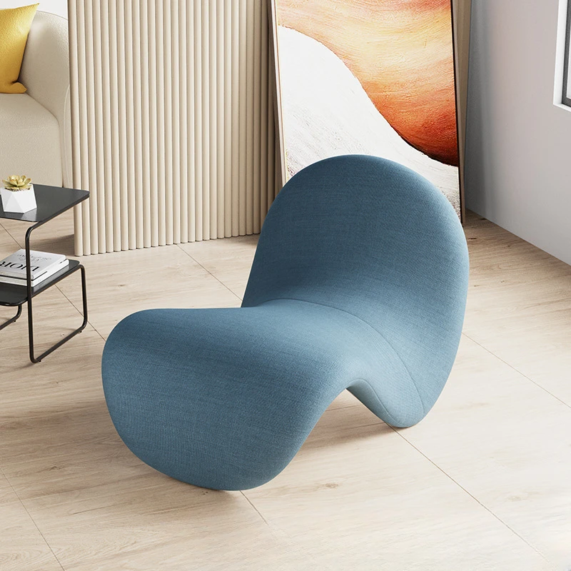 Sofá italiano simple de diseño nórdico, silla perezosa, sala de estar, reclinable, silla de lengua roja de red - imagen 3