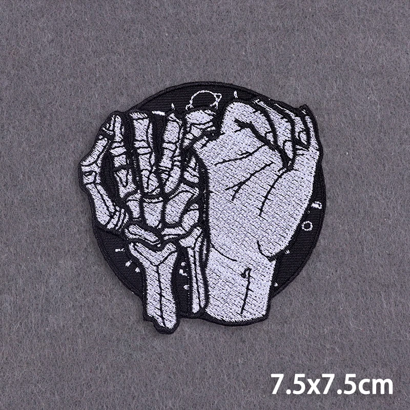 Parche de mariposa colorido para ropa, parche bordado de esqueleto de terror DIY, parches termoadhesivos para planchar - imagen 5