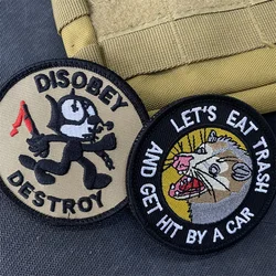 Parche morale Tomcat Disobey Destroy bordado táctico