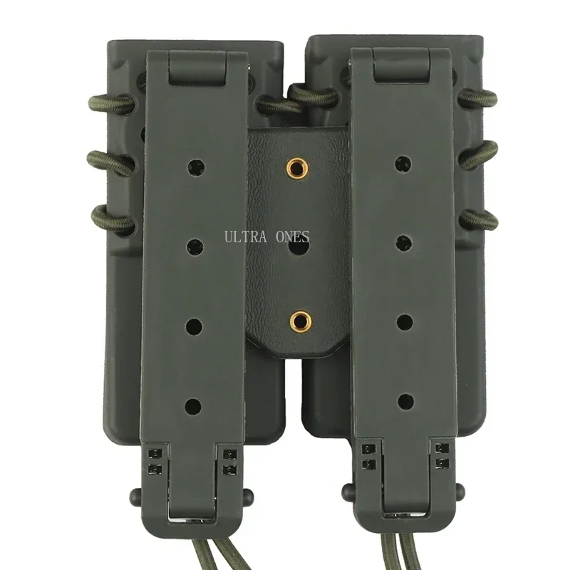 Bolsas para revistas de 9MM, estuche táctico Molle doble Mag para tiro, Airsoft, caza, juego de guerra, soporte Mag de combate para Paintball - imagen 4