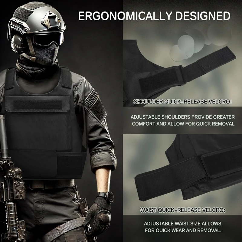 Chaleco Táctico Militar LQARMY Negro - MOLLE Ripstop - imagen 3